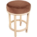  Color_Cognac -- Monette Cognac Velvet Upholstered Counter Stool IMAGE 5