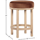  Color_Cognac -- Monette Cognac Velvet Upholstered Counter Stool IMAGE 6