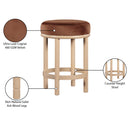  Color_Cognac -- Monette Cognac Velvet Upholstered Counter Stool IMAGE 7