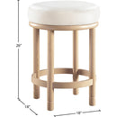  Color_Cream -- Monette Cream Velvet Upholstered Counter Stool IMAGE 6