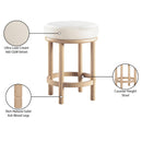  Color_Cream -- Monette Cream Velvet Upholstered Counter Stool IMAGE 7