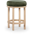  Color_Green -- Monette Green Velvet Upholstered Counter Stool IMAGE 1