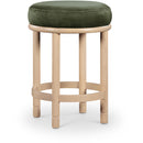 Meridian Monette Green Velvet Counter Stool IMAGE 1