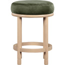  Color_Green -- Monette Green Velvet Upholstered Counter Stool IMAGE 3