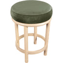  Color_Green -- Monette Green Velvet Upholstered Counter Stool IMAGE 5