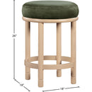  Color_Green -- Monette Green Velvet Upholstered Counter Stool IMAGE 6