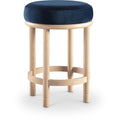  Color_Navy -- Monette Navy Velvet Upholstered Counter Stool IMAGE 1