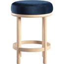  Color_Navy -- Monette Navy Velvet Upholstered Counter Stool IMAGE 3