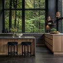  Color_Black -- Monette Black Velvet Upholstered Counter Stool IMAGE 2