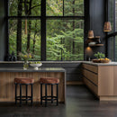  Color_Cognac -- Monette Cognac Velvet Upholstered Counter Stool IMAGE 2