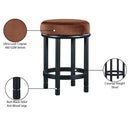  Color_Cognac -- Monette Cognac Velvet Upholstered Counter Stool IMAGE 7