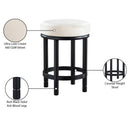  Color_Cream -- Monette Cream Velvet Upholstered Counter Stool IMAGE 7