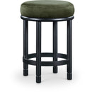 Color_Green -- Monette Green Velvet Upholstered Counter Stool IMAGE 1