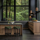  Color_Green -- Monette Green Velvet Upholstered Counter Stool IMAGE 2