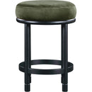  Color_Green -- Monette Green Velvet Upholstered Counter Stool IMAGE 3