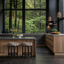  Color_Taupe -- Monette Taupe Velvet Upholstered Counter Stool IMAGE 2