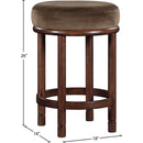  Color_Brown -- Monette Brown Velvet Upholstered Counter Stool IMAGE 6