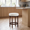  Color_Cream -- Monette Cream Velvet Upholstered Counter Stool IMAGE 2