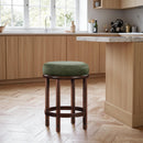  Color_Green -- Monette Green Velvet Upholstered Counter Stool IMAGE 2