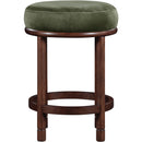  Color_Green -- Monette Green Velvet Upholstered Counter Stool IMAGE 3