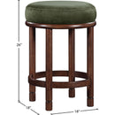  Color_Green -- Monette Green Velvet Upholstered Counter Stool IMAGE 6