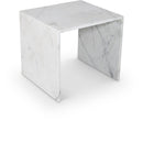  Meridian Vernazza White Marble End / Side Table IMAGE 1
