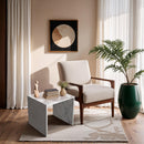  Meridian Vernazza White Marble End / Side Table IMAGE 2