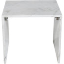  Meridian Vernazza White Marble End / Side Table IMAGE 5