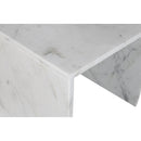  Meridian Vernazza White Marble End / Side Table IMAGE 6