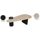  Meridian Taverna Natural Travertine Top And Oak Wood Base Coffee Table IMAGE 10