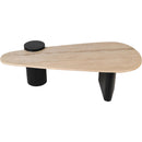  Meridian Taverna Natural Travertine Top And Oak Wood Base Coffee Table IMAGE 4