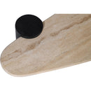  Meridian Taverna Natural Travertine Top And Oak Wood Base Coffee Table IMAGE 8