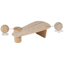  Meridian Taverna Natural Travertine Top And Oak Wood Base Coffee Table IMAGE 10