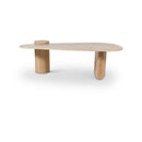  Meridian Taverna Natural Travertine Top And Oak Wood Base Coffee Table IMAGE 1