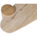  Meridian Taverna Natural Travertine Top And Oak Wood Base Coffee Table IMAGE 8