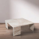  Meridian Livorno Beige Marble Coffee Table IMAGE 2