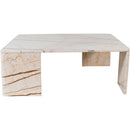  Meridian Livorno Beige Marble Coffee Table IMAGE 3