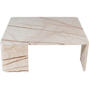  Meridian Livorno Beige Marble Coffee Table IMAGE 4