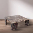  Meridian Livorno Burgundy Marble Coffee Table IMAGE 2