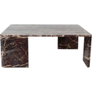  Meridian Livorno Burgundy Marble Coffee Table IMAGE 3