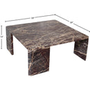  Meridian Livorno Burgundy Marble Coffee Table IMAGE 7