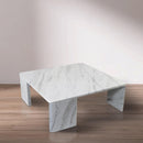  Meridian Livorno White Marble Coffee Table IMAGE 2