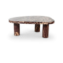  Meridian Messina Burgundy Marble Coffee Table IMAGE 1