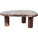  Meridian Messina Burgundy Marble Coffee Table IMAGE 4