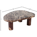  Meridian Messina Burgundy Marble Coffee Table IMAGE 7