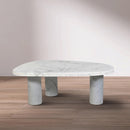  Meridian Messina White Marble Coffee Table IMAGE 2