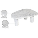  Meridian Messina White Marble Coffee Table IMAGE 8
