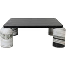  Meridian Ferrara Panda Marble Base And Oak Wood Top Coffee Table IMAGE 4