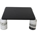  Meridian Ferrara Panda Marble Base And Oak Wood Top Coffee Table IMAGE 5