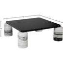  Meridian Ferrara Panda Marble Base And Oak Wood Top Coffee Table IMAGE 8